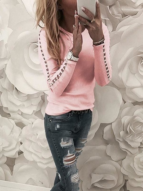 The Best New Women Long Sleeve Slim Fit Blouse Shirt Pullover Jumper Autumn Ladies Casual Sweater Sweatshirt Tops Shirts Online - Takalr