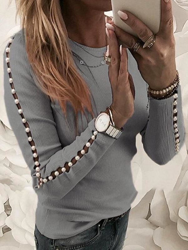 The Best New Women Long Sleeve Slim Fit Blouse Shirt Pullover Jumper Autumn Ladies Casual Sweater Sweatshirt Tops Shirts Online - Takalr