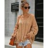 The Best New Women Loose Knitted Pullover Jumper Sweater ;Ladies Casual V-Neck Long Sleeve Warm Winter Knitwear Top Online - Takalr