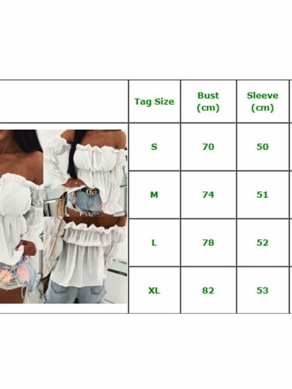 The Best New Women Loose Off Shoulder Long Sleeve Casual Shirt Tops Fashion Ladies Summer T-shirt Clothing Beach Holiday Streetwear Online - Takalr