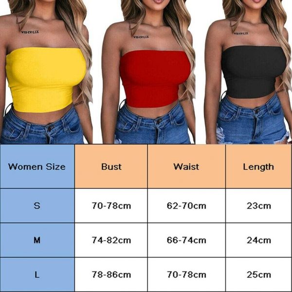 The Best New Women Off Shoulder Strapless Casual Tank Vest Sleeveless Summer Bodycon Slim Tank Crop Tops Camis Outwear Online - Takalr