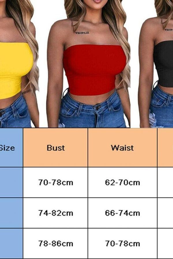 The Best New Women Off Shoulder Strapless Casual Tank Vest Sleeveless Summer Bodycon Slim Tank Crop Tops Camis Outwear Online - Takalr