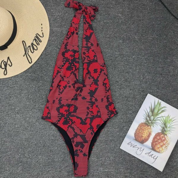 The Best New Women One-Piece Swimsuit Bandage Bikini Push-up Padded Backless Monokini Bikini Bathing Swimwear Beachwear Online - Takalr