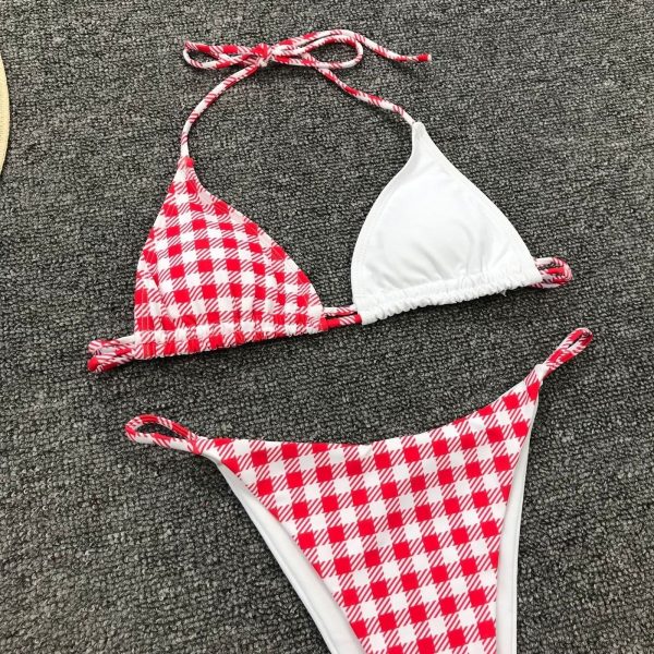 The Best New Women Push Up Bikini Set Bra Padded Swimwear Lady Swimsuit Summer Bathing Suit Leoaprd Plaid Patchwork Hot Holiday Swimsuit Online - Takalr