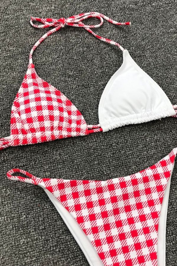 The Best New Women Push Up Bikini Set Bra Padded Swimwear Lady Swimsuit Summer Bathing Suit Leoaprd Plaid Patchwork Hot Holiday Swimsuit Online - Takalr