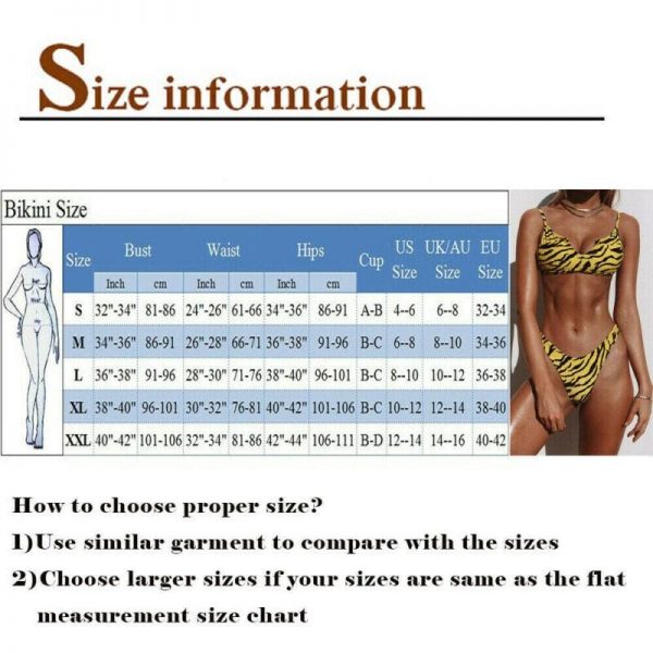 The Best NEW Women Push up Bikini Set Padded Bra Striped Bandage Closed Swimsuit Swimwear Tiger Print Beach Bathing 2020 Hot Online - Takalr