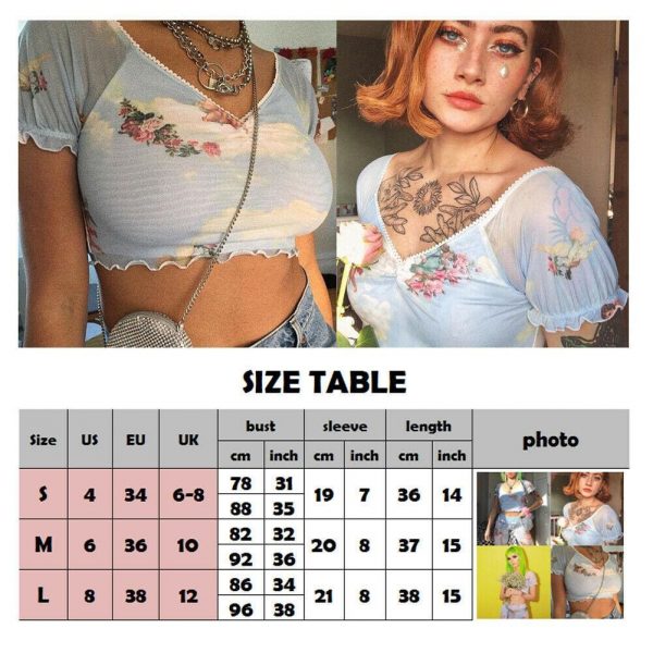 The Best New Women Short Sleeve Tops Fashion Ladies Slim Print Summer Beach Casual T-Shirt Crop Cami Tops Women Clothes Online - Takalr