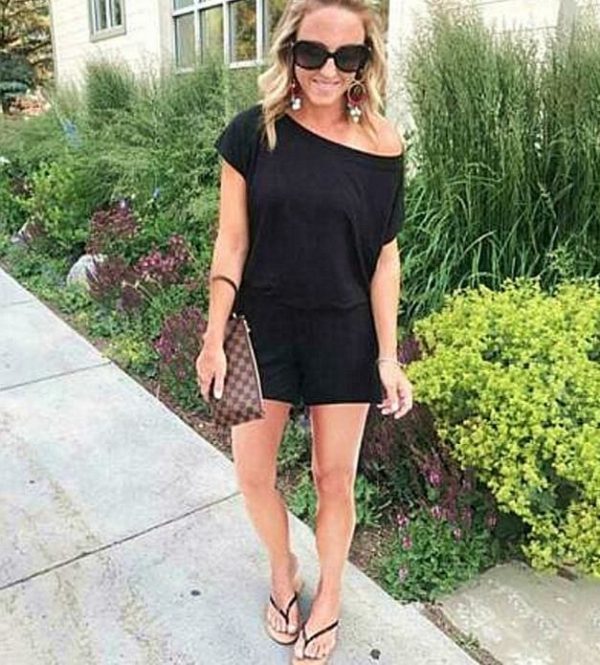 The Best New Women Single Shoulder Solid Casual Playsuit Fashion Ladies Summer Beach Plain Shorts Loose Romper Jumpsuit Online - Takalr