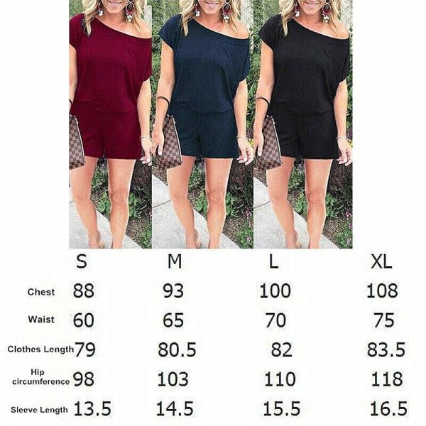 The Best New Women Single Shoulder Solid Casual Playsuit Fashion Ladies Summer Beach Plain Shorts Loose Romper Jumpsuit Online - Takalr