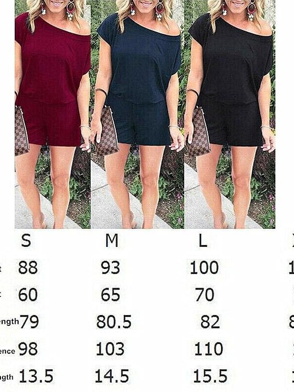 The Best New Women Single Shoulder Solid Casual Playsuit Fashion Ladies Summer Beach Plain Shorts Loose Romper Jumpsuit Online - Takalr