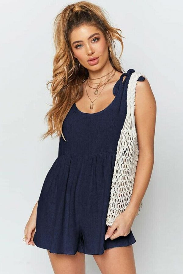 The Best New Women Sleeveless Casual Playsuit New Fashion Ladies Summer Beach Short Jumpsuit Solid Casual Vest Romper Online - Takalr