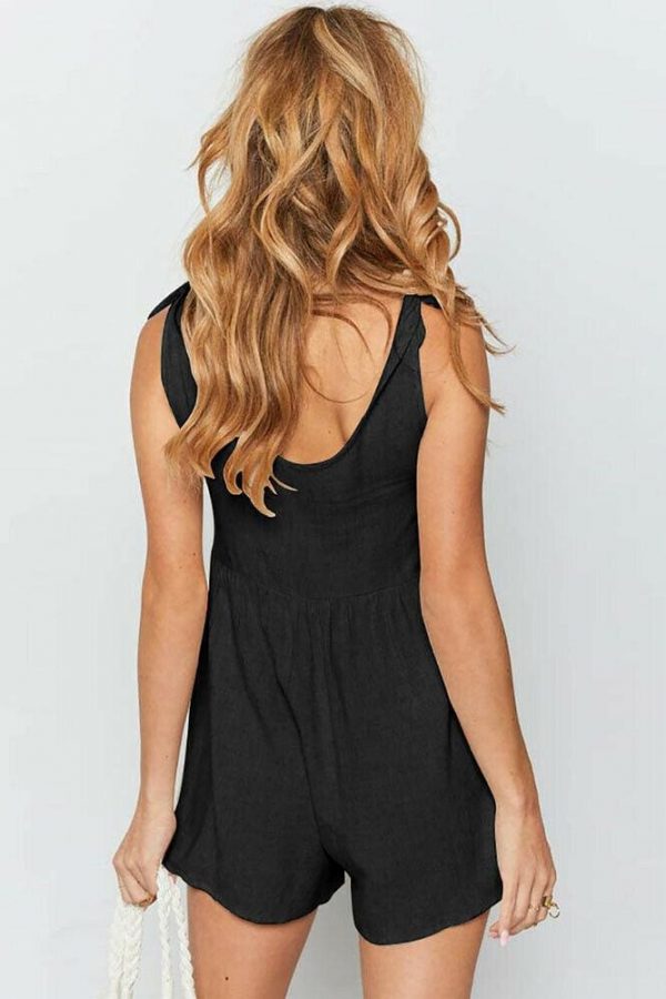 The Best New Women Sleeveless Casual Playsuit New Fashion Ladies Summer Beach Short Jumpsuit Solid Casual Vest Romper Online - Takalr