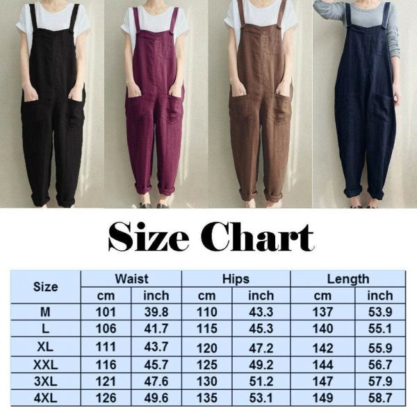 The Best New Women Sleeveless Dungarees Summer Plus Size Rompers Jumpsuit Casual Loose Wide Leg Pants Overalls Playsuits Online - Takalr