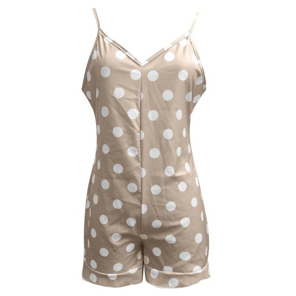 The Best New Women Sleeveless Polka Dot Playsuit 2019 Fashion Ladies Summer Holiday Casual Romper Daily Short Jumpsuit Trousers Online - Takalr