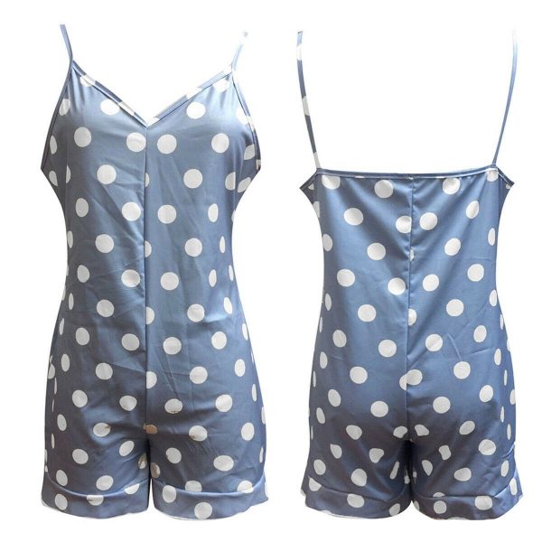 The Best New Women Sleeveless Polka Dot Playsuit 2019 Fashion Ladies Summer Holiday Casual Romper Daily Short Jumpsuit Trousers Online - Takalr