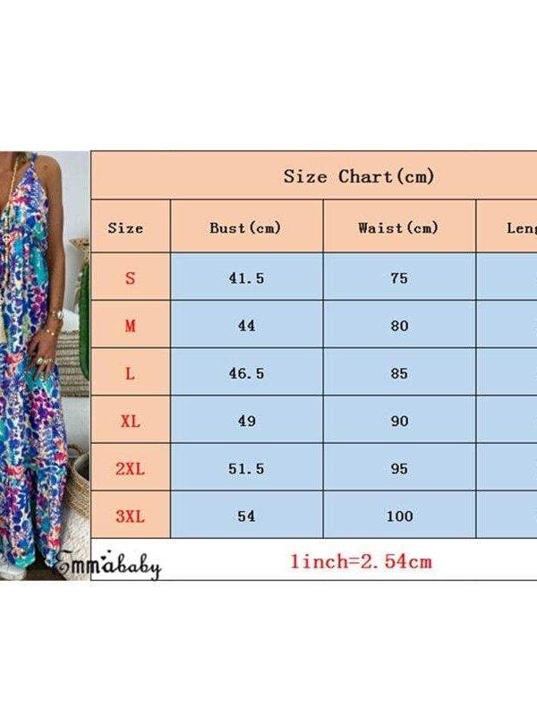 The Best New Women Summer Beach Strappy V-neck Dress Fashion Ladies Boho Floral Sundress Holiday Beach Sundress Clothes Online - Takalr