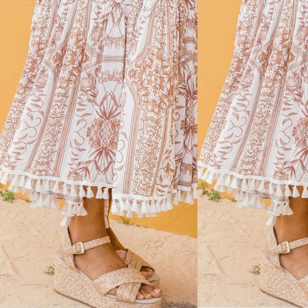 The Best New Women Summer Boho Floral Print Maxi Skirt Summer Holiday Long Skirt Beach Skirt arrival Long Retro Skirt Sundress Hot Online - Takalr