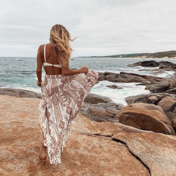 The Best New Women Summer Boho Floral Print Maxi Skirt Summer Holiday Long Skirt Beach Skirt arrival Long Retro Skirt Sundress Hot Online - Takalr