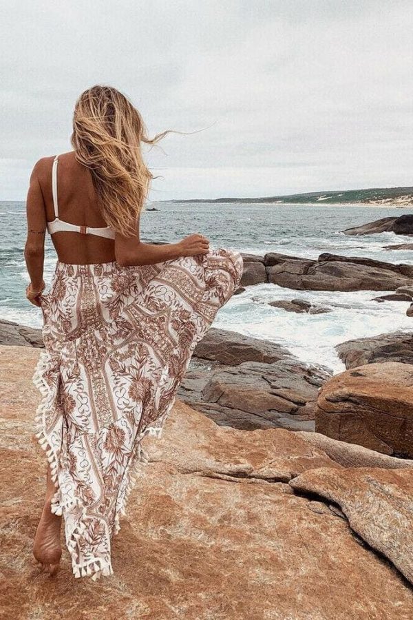 The Best New Women Summer Boho Floral Print Maxi Skirt Summer Holiday Long Skirt Beach Skirt arrival Long Retro Skirt Sundress Hot Online - Takalr