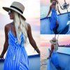 The Best New Women Summer Dress Boho Maxi Long Striped Halter Party Beach Dresses Sundress Irregular Bohemian Holiday Dress Online - Takalr