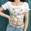 The Best New Women Summer Floral Off Shoulder Tops Ladies Casual Blouse Short Sleeve Beach Holiday Slim Crop Top Shirt Online - Takalr