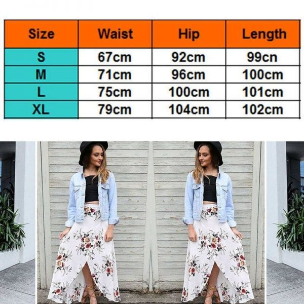 The Best New Women Summer Hight Waist Maxi Skirt Ladies Fashion Pleated Beach Long Casual Boho Floral Skirt Sundress Online - Takalr