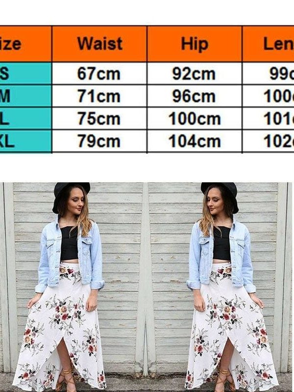 The Best New Women Summer Hight Waist Maxi Skirt Ladies Fashion Pleated Beach Long Casual Boho Floral Skirt Sundress Online - Takalr