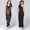 The Best New Women Summer Long Dress Casual Sleeveless Bodycon Cat Print Party Beach Dress Long Loose Dress Online - Takalr