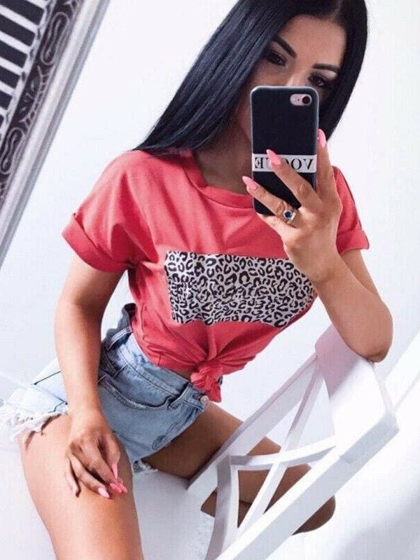 The Best New Women Summer Loose Round Neck Tops Holiday Ladies Short Sleeve Casual Tops T-Shirt Outwear Women Clothes Online - Takalr