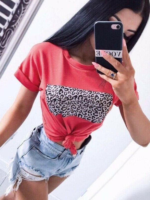 The Best New Women Summer Loose Round Neck Tops Holiday Ladies Short Sleeve Casual Tops T-Shirt Outwear Women Clothes Online - Takalr