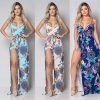 The Best New Women Summer Vintage Boho Sleeveless Long Maxi Dress Ladies V-Neck Fashion Beach Party Dress Sundress Online - Takalr