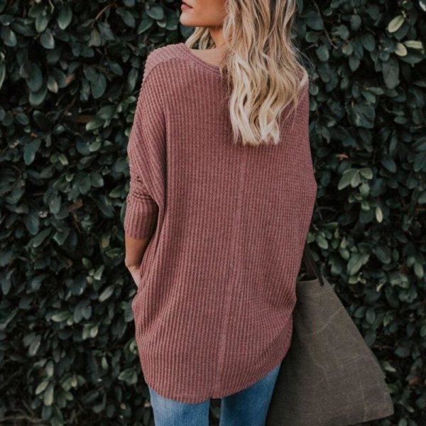 The Best New Women Sweaters Tie Front Button Down Knit Jumper Long Sleeve Shirts Online - Takalr