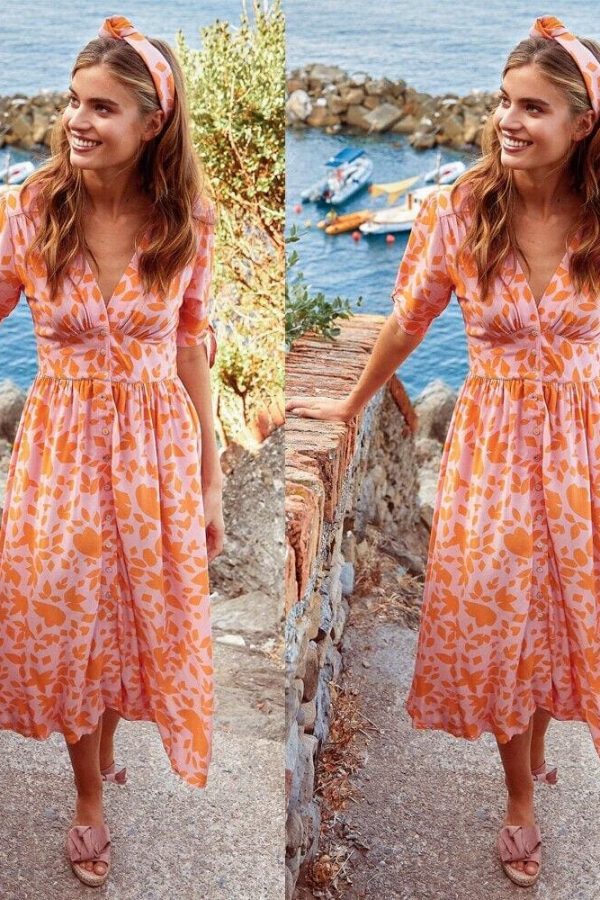 The Best New Women Sweet Boho Floral Maxi Dress Summer Retro Short Sleeve Draped Bandage Dresses Lady Party Beach Sundress Vestidos Online - Takalr