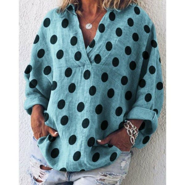 The Best New Women's Casual Shirt Summer Loose V-Neck Blouse Long Sleeve  Fashion Ladies Party Daily Tops Women Clothes Online - Takalr