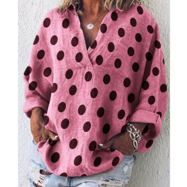 The Best New Women's Casual Shirt Summer Loose V-Neck Blouse Long Sleeve  Fashion Ladies Party Daily Tops Women Clothes Online - Takalr