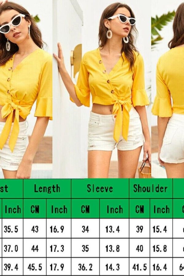 The Best New Women's Chiffon Half Sleeve V-Neck Bandage Shirt Fashion Ladies Summer Casual Solid Blouse Tops Women Clothes Online - Takalr