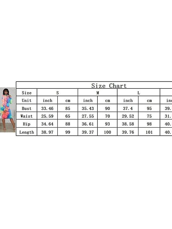 The Best New Women's Long Sleeve Ladies Stretch Bodycon Tie dyeing Print Dress Autumn Casual Holiday Slim Fit Dress Online - Takalr