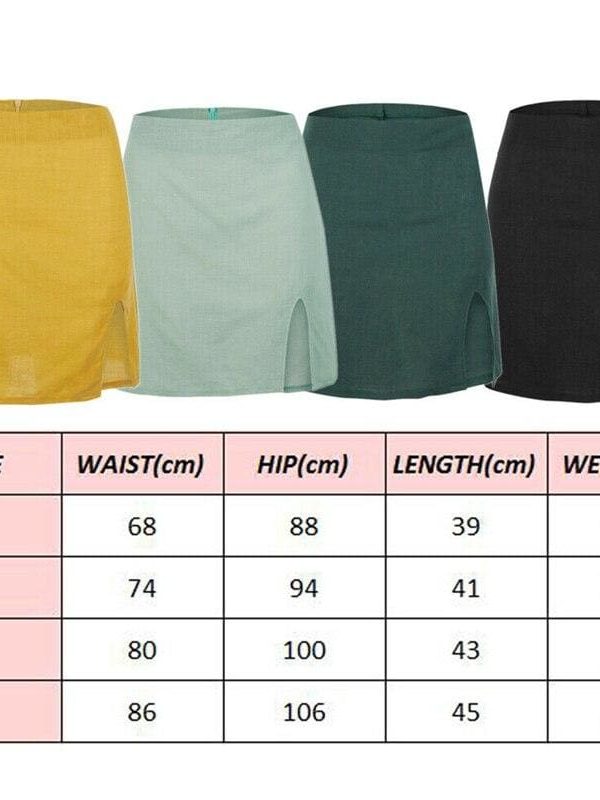 The Best New Women's Summer High Waist Skirts Holiday Ladies Casual Bodycon Slim Short Mini Pencil Solid Color Skirt Online - Takalr