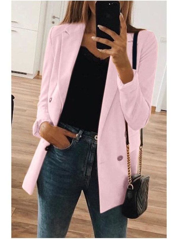 The Best Office Lady Top Long Sleeve V Neck OL Blazer feminino Eleagnt veste femme vintage Classic Streetwear Online - Takalr