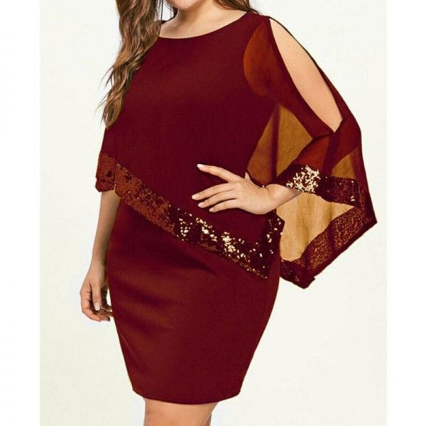 The Best Plus Size Elegant Women Business Office Dress Casual Ladies Formal Bodycon Shawl Tunic Sheath Sequin Pencil Dresses Online - Takalr