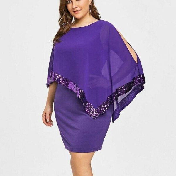 The Best Plus Size Elegant Women Business Office Dress Casual Ladies Formal Bodycon Shawl Tunic Sheath Sequin Pencil Dresses Online - Takalr