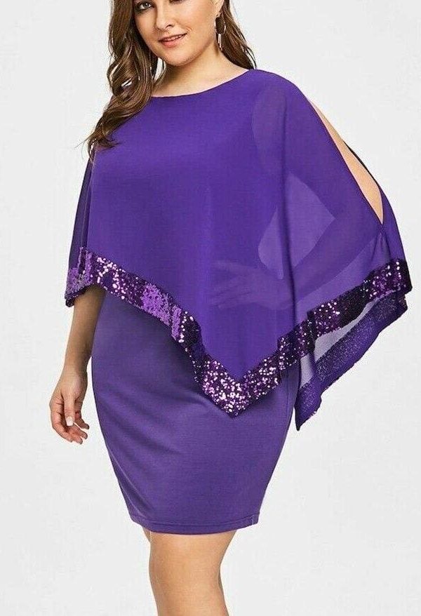 The Best Plus Size Elegant Women Business Office Dress Casual Ladies Formal Bodycon Shawl Tunic Sheath Sequin Pencil Dresses Online - Takalr