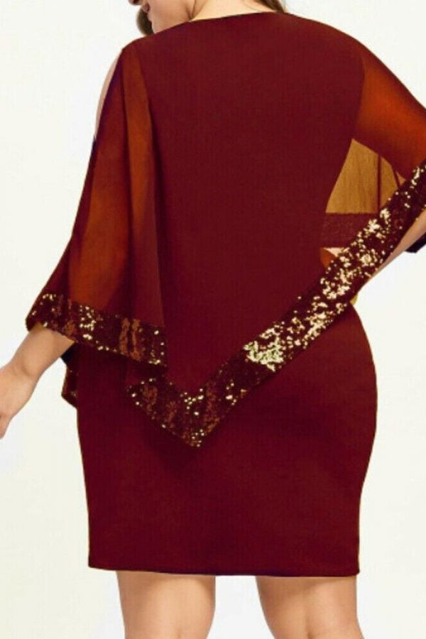 The Best Plus Size Elegant Women Business Office Dress Casual Ladies Formal Bodycon Shawl Tunic Sheath Sequin Pencil Dresses Online - Takalr