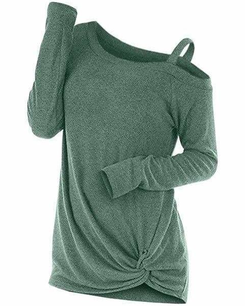 The Best Plus Size Long Sleeve Tshirts One Shoulder T-Shirt Online - Takalr