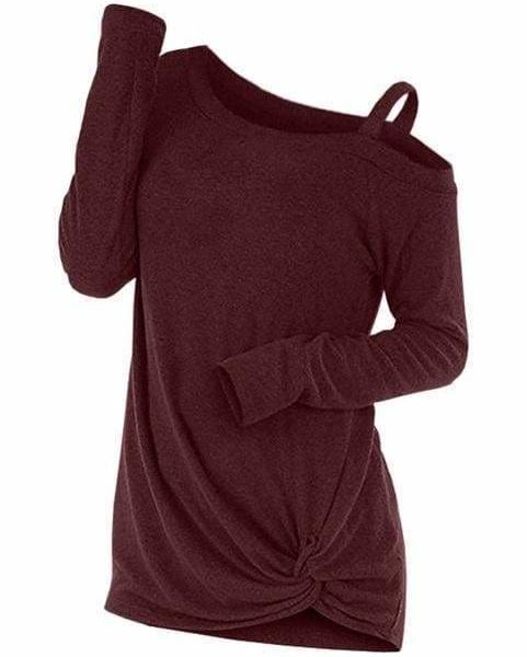 The Best Plus Size Long Sleeve Tshirts One Shoulder T-Shirt Online - Takalr