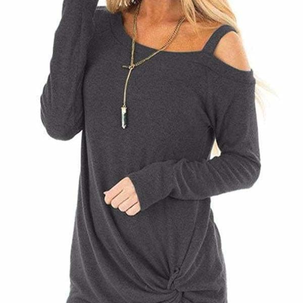 The Best Plus Size Long Sleeve Tshirts One Shoulder T-Shirt Online - Takalr