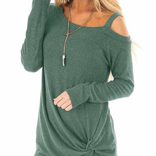 The Best Plus Size Long Sleeve Tshirts One Shoulder T-Shirt Online - Takalr