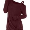 The Best Plus Size Long Sleeve Tshirts One Shoulder T-Shirt Online - Takalr