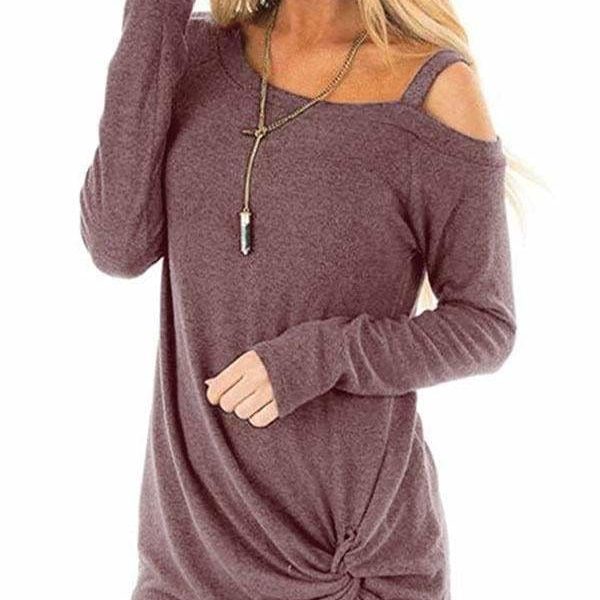 The Best Plus Size Long Sleeve Tshirts One Shoulder T-Shirt Online - Takalr