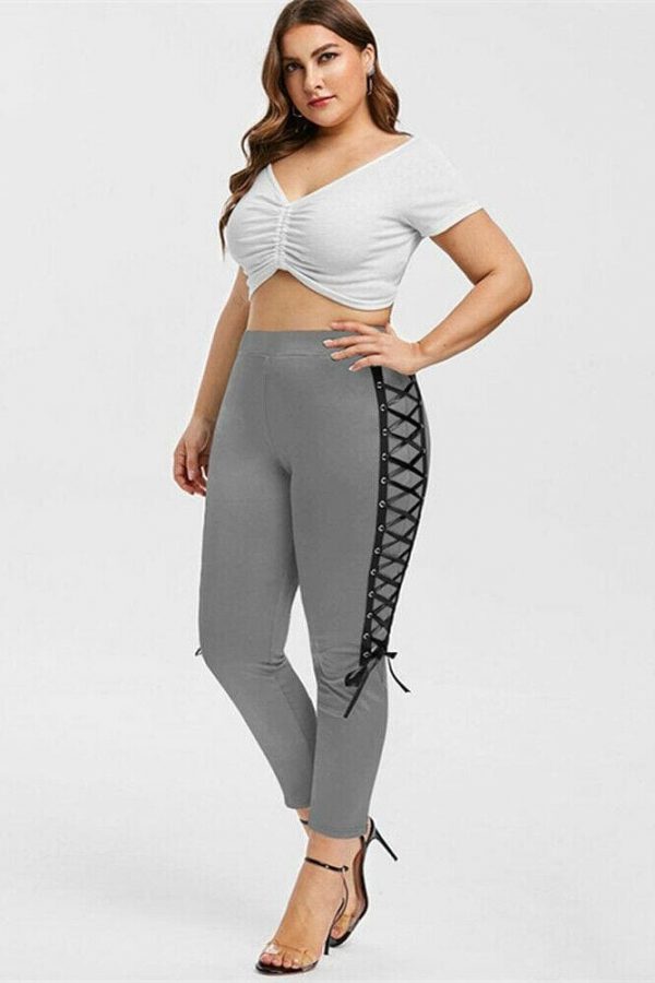 The Best Plus Size Summer Women Leggings Elastic Waist Skinny Stretch Pants Ladies Casual Gym Workout Push Up Trousers Bottom XL-4XL Online - Takalr